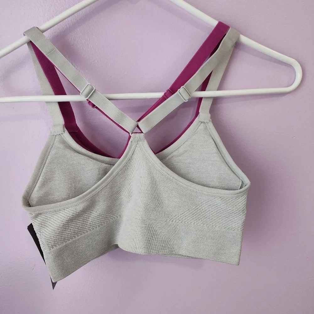 New Balance Sports Bras Womens S/P 2 pack Fuchsia and Light Grey